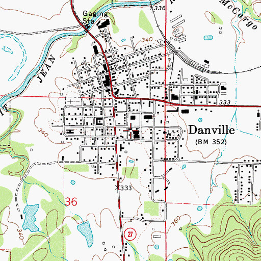 Topographic Map of Danville High School, AR