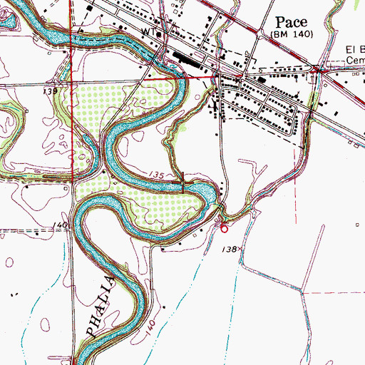 Topographic Map of Tommie Bayou, MS