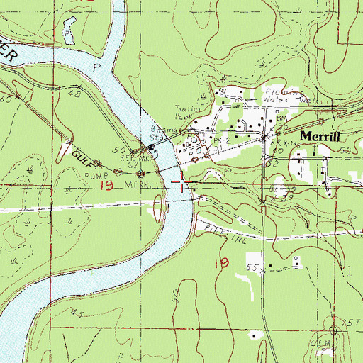 Topographic Map of Toms Creek, MS