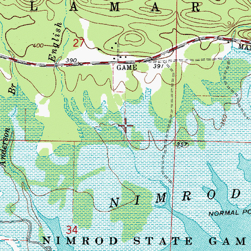Topographic Map of Dawson School (historical), AR
