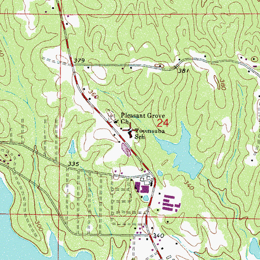 Topographic Map of Toomsuba School, MS