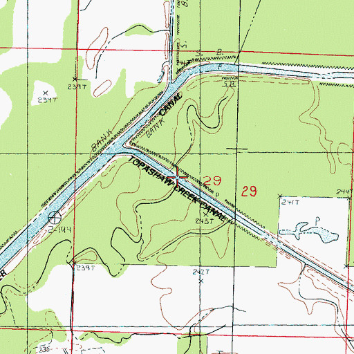 Topographic Map of Topashaw Creek Canal, MS