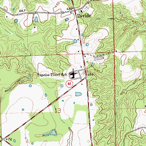 Topographic Map of Topeka- Tilton School, MS