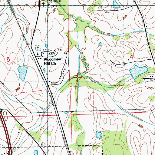 Topographic Map of Town Creek, MS