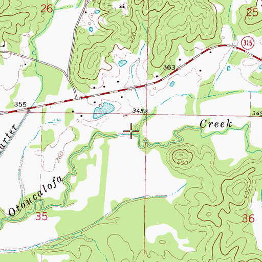 Topographic Map of Town Creek, MS
