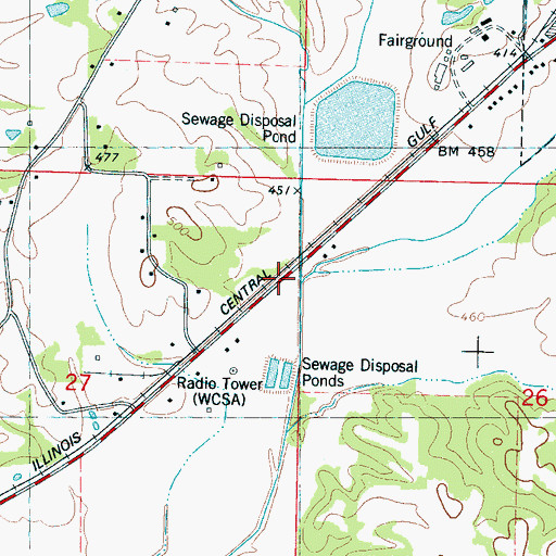 Topographic Map of Town Creek, MS