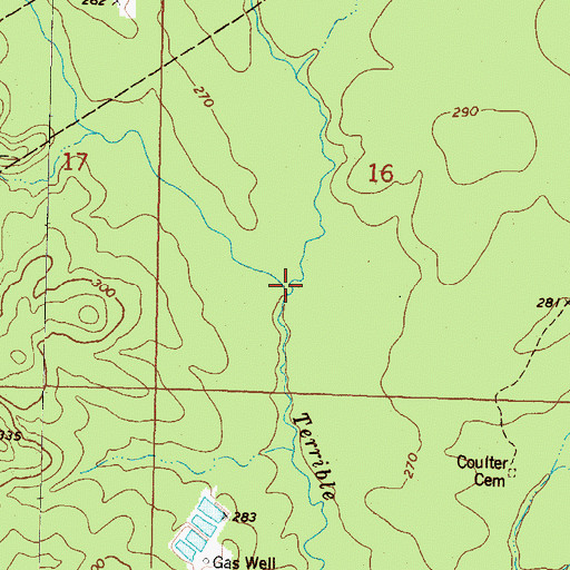 Topographic Map of Town Creek, MS