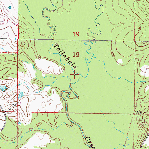 Topographic Map of Town Creek, MS