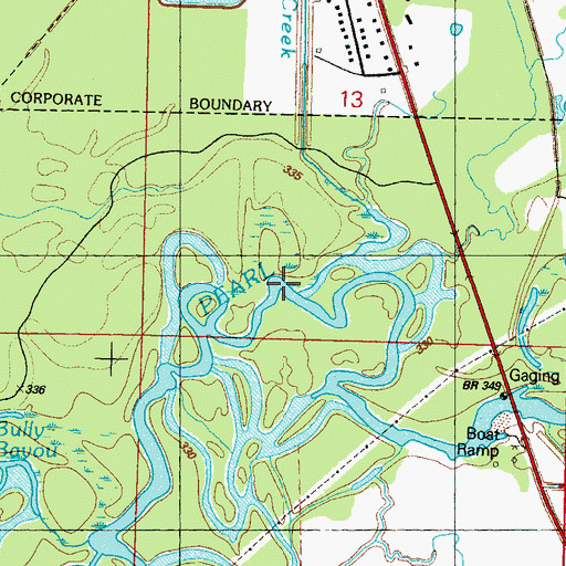 Topographic Map of Town Creek, MS