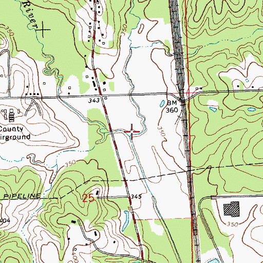 Topographic Map of Town Creek, MS