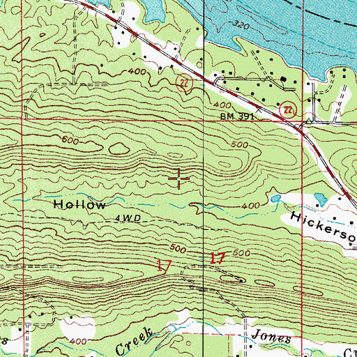Topographic Map of Township of Delaware (historical), AR
