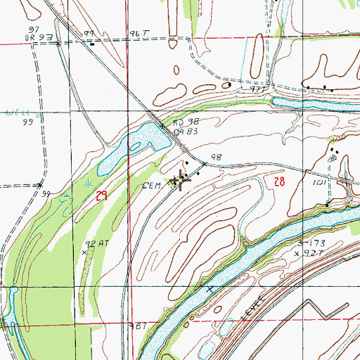 Topographic Map of Travelers Rest Church, MS