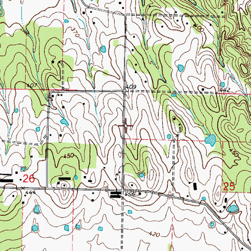 Topographic Map of Elmwood School (historical), AR