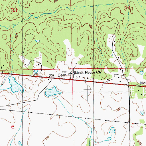 Topographic Map of Trinity Church, MS