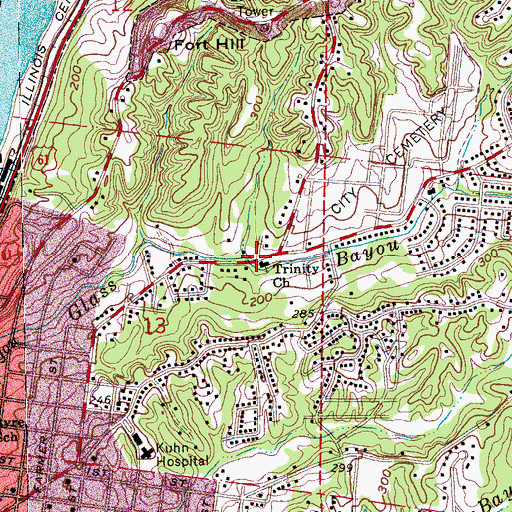 Topographic Map of Trinity Church, MS