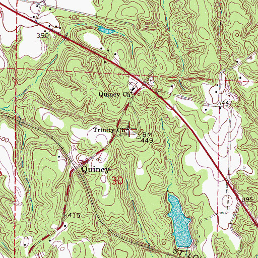 Topographic Map of Trinity Baptist Church, MS