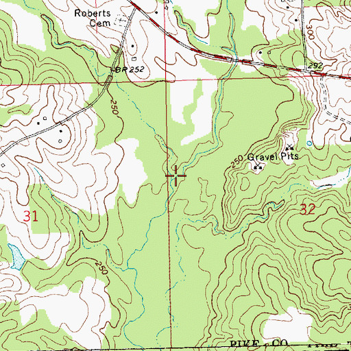 Topographic Map of Trinity Creek, MS