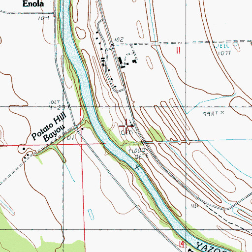 Topographic Map of True Light Church, MS