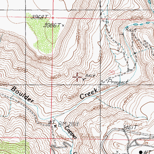 Topographic Map of Kyeke Mine, AZ