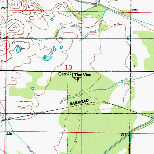 Topographic Map of Truevine School, MS