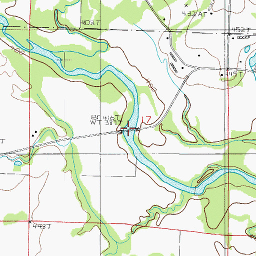 Topographic Map of Gault Ford, AR