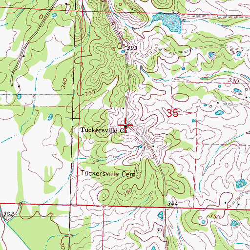 Topographic Map of Tuckersville Church, MS