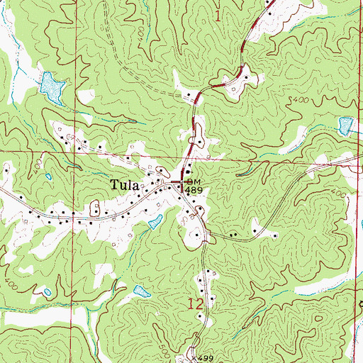 Topographic Map of Tula, MS