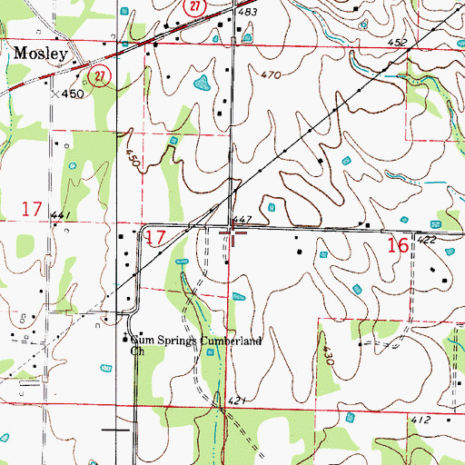 Topographic Map of Greenwood School (historical), AR