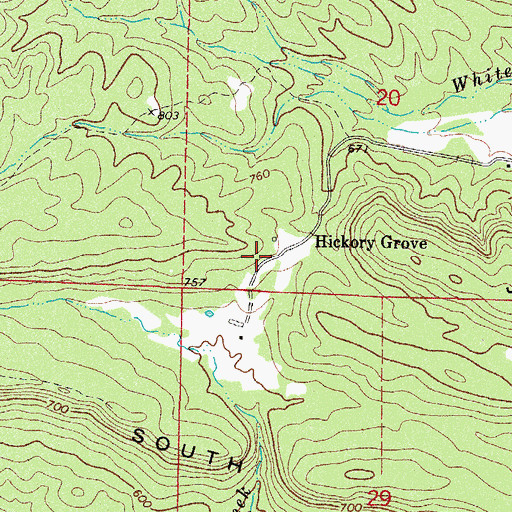 Topographic Map of Hickory Grove School (historical), AR