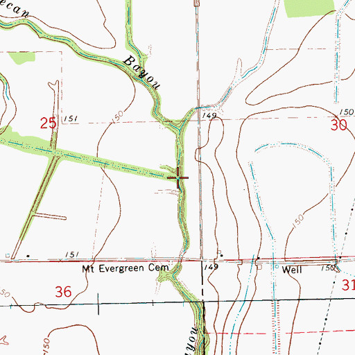 Topographic Map of Turn Bayou, MS