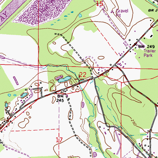 Topographic Map of Turner Branch, MS