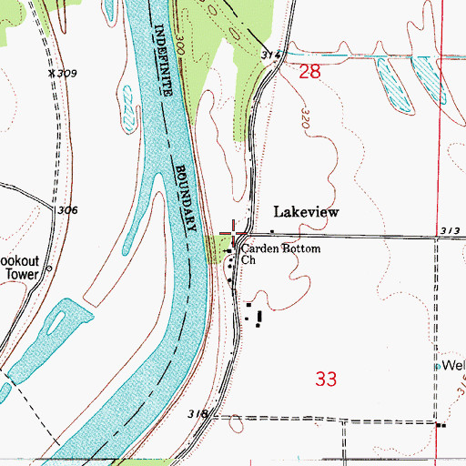 Topographic Map of Lakeview School (historical), AR