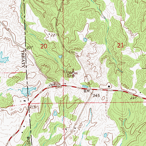 Topographic Map of Turner Cemetery, MS
