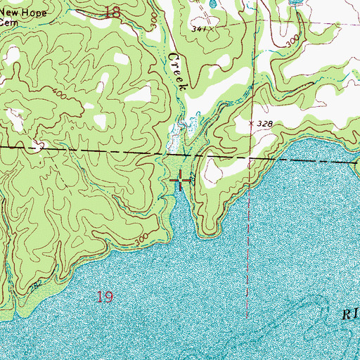 Topographic Map of Turner Creek, MS