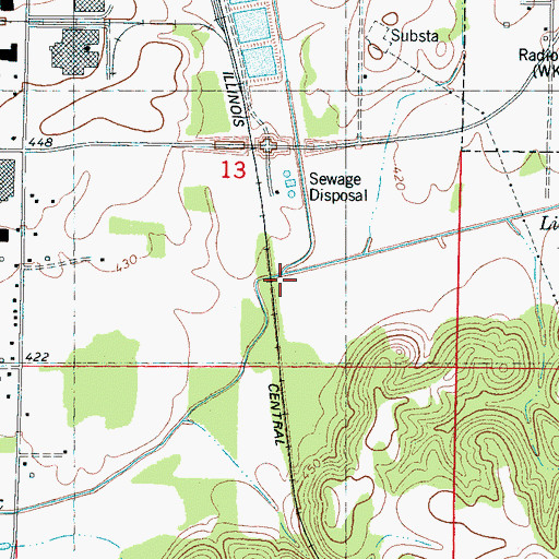 Topographic Map of Turner Creek, MS