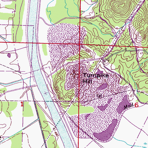 Topographic Map of Turnpike Hill, MS
