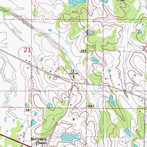 Topographic Map of Turnpike School, MS