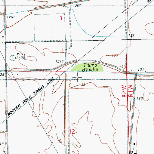 Topographic Map of Turo Brake, MS