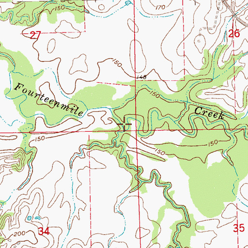Topographic Map of Twelvemile Creek, MS