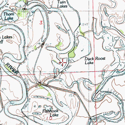 Topographic Map of Twin Lake, MS