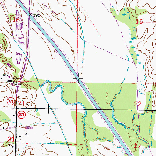 Topographic Map of Tynes Branch, MS
