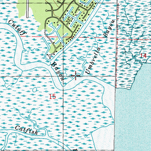 Topographic Map of Umbrella Bayou, MS