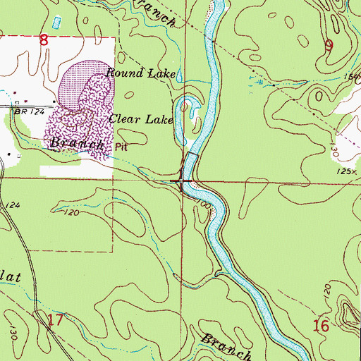 Topographic Map of Underwood Branch, MS
