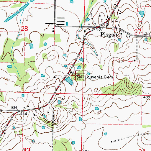 Topographic Map of Louvean Presbyterian Church (historical), AR