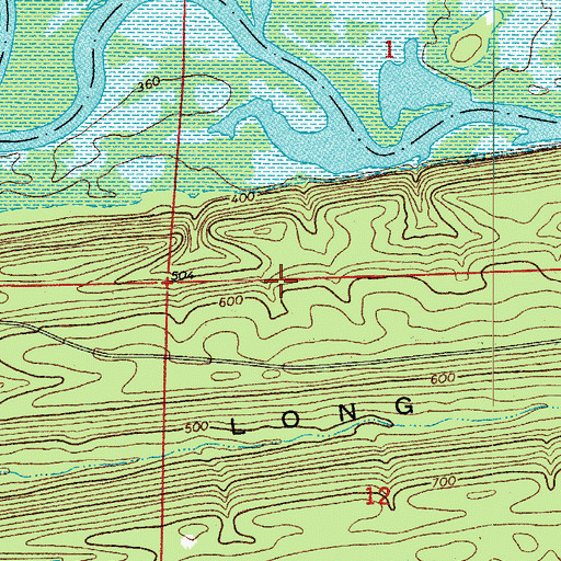 Topographic Map of Township of Lower La Fave (historical), AR