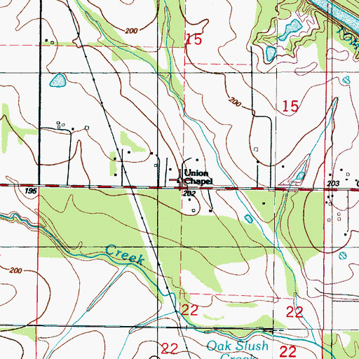 Topographic Map of Union Chapel, MS