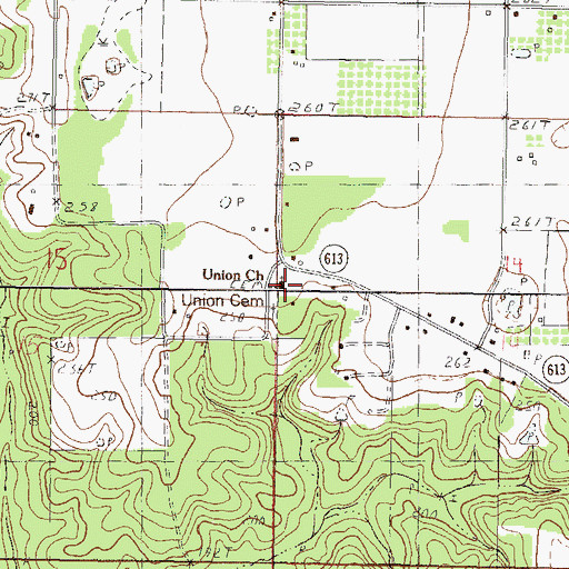 Topographic Map of Union Missionary Baptist Church, MS