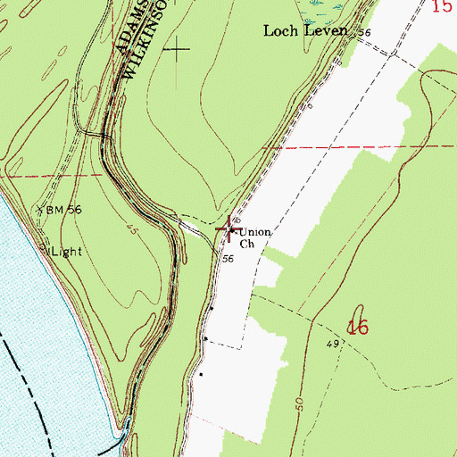 Topographic Map of Union Church, MS