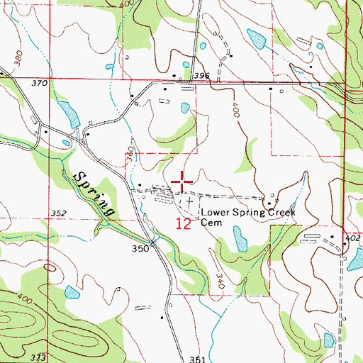Topographic Map of Lower Spring Creek Presbyterian Church (historical), AR
