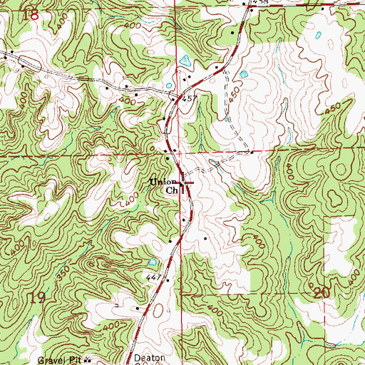 Topographic Map of Union Church, MS